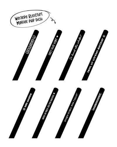 Bleistift mit Spruch oder Motiv Du kannst alles in schwarz weiss