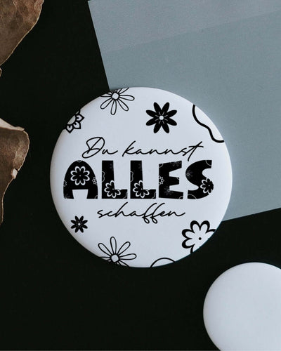 Magnete mit Spruch oder Motiv Du kannst alles · groß in schwarz weiss