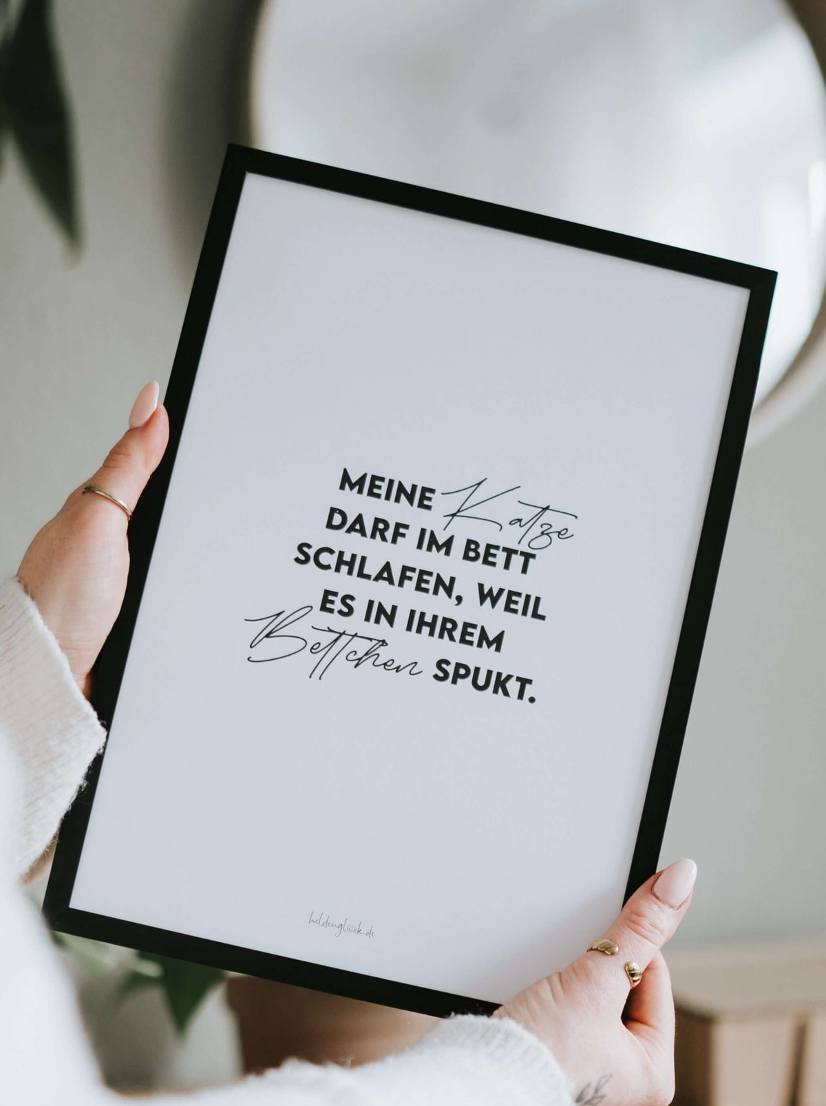 Poster mit Spruch oder Motiv Meine Katze in schwarz weiss