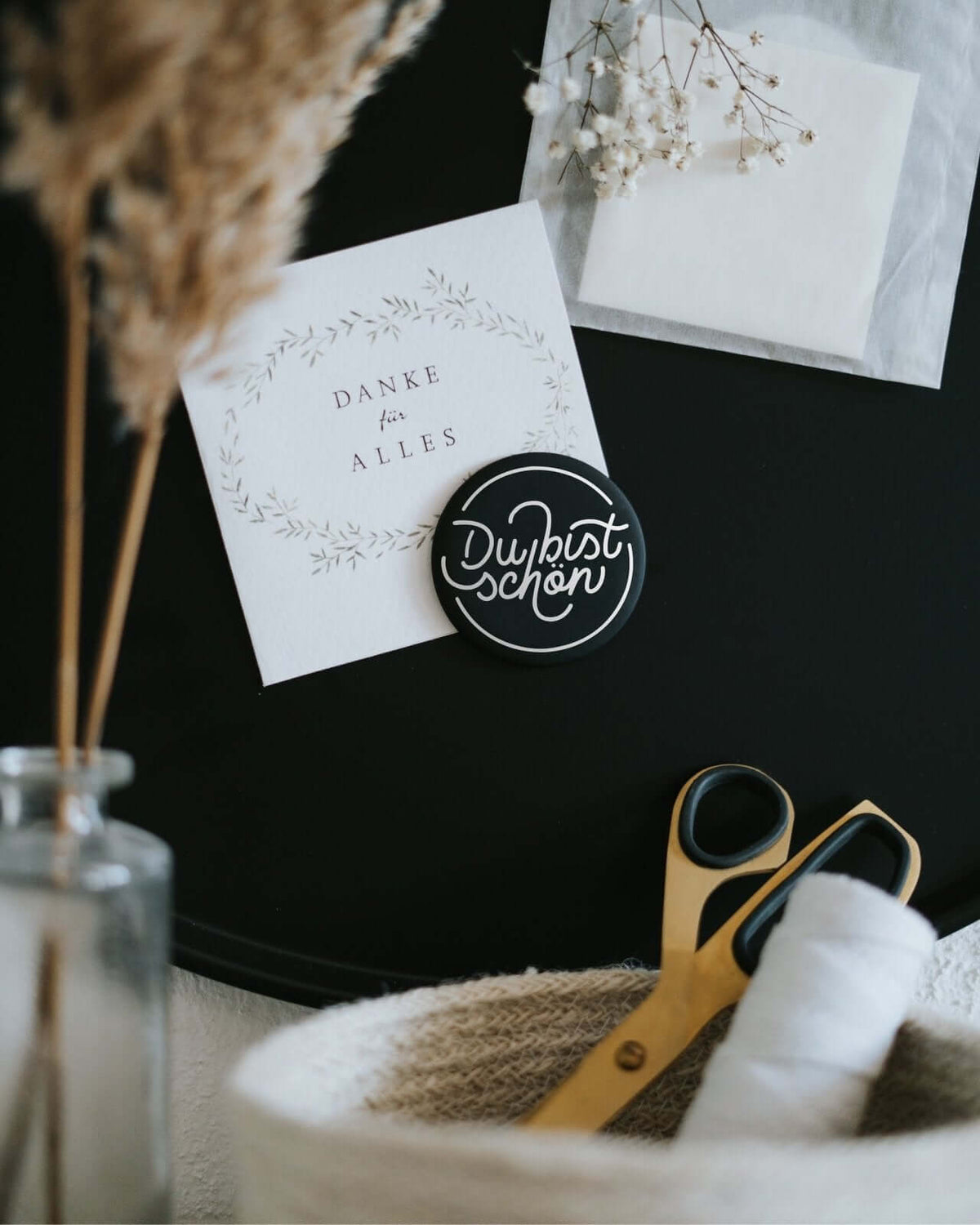 Magnete mit Spruch oder Motiv Du bist schön · groß in schwarz weiss