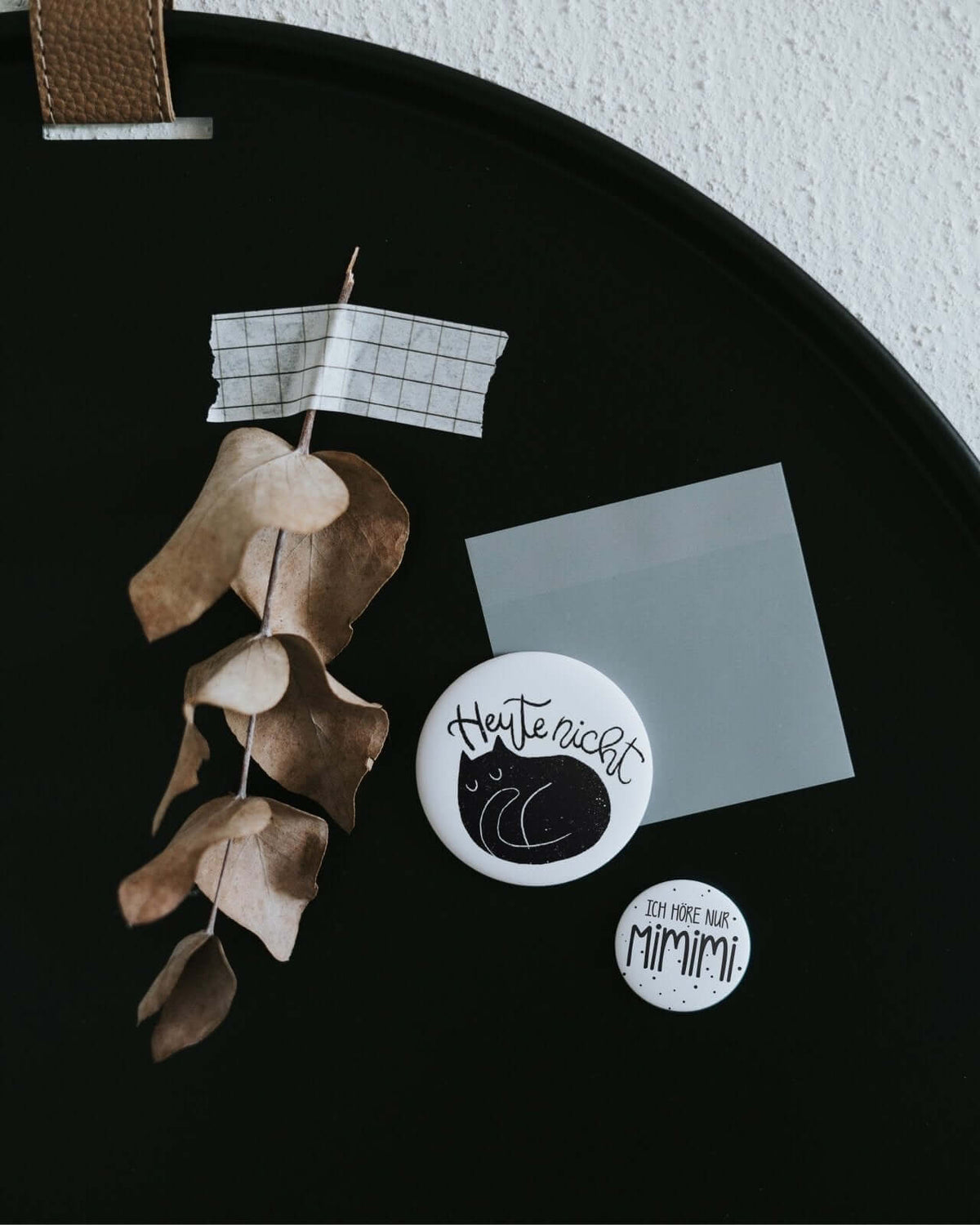 Magnete mit Spruch oder Motiv Heute nicht · groß in schwarz weiss