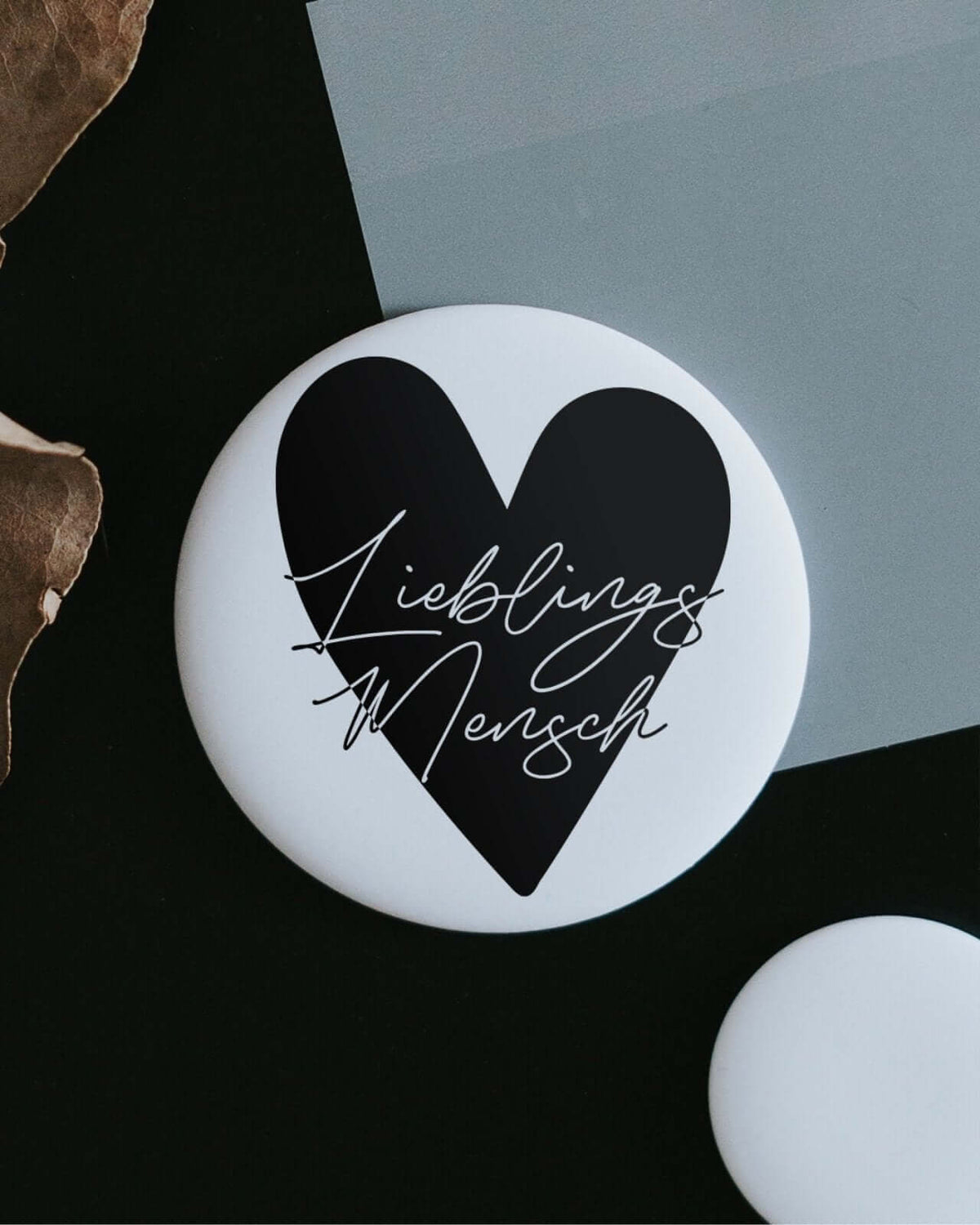 Magnete mit Spruch oder Motiv Lieblingsmensch · groß in schwarz weiss