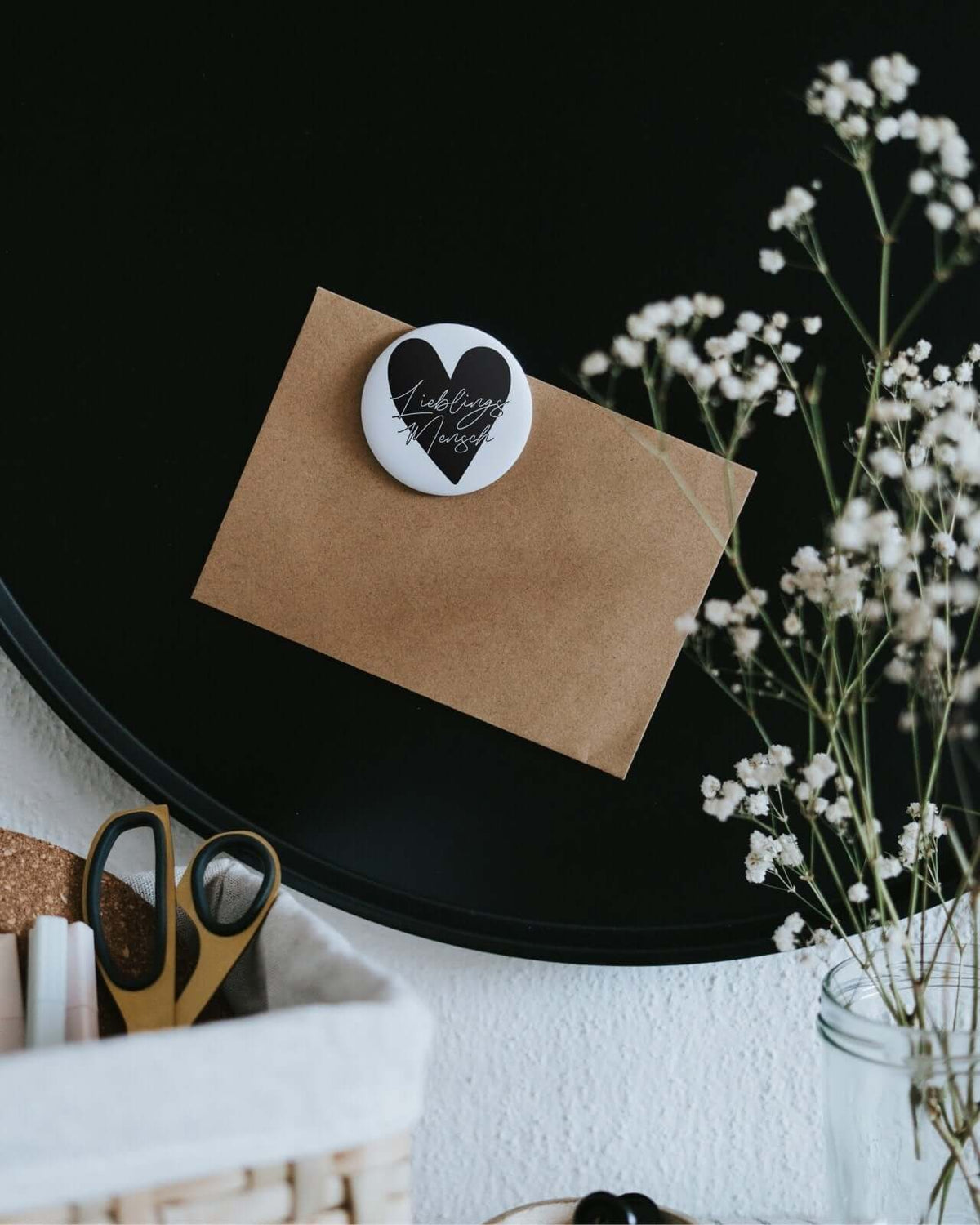 Magnete mit Spruch oder Motiv Lieblingsmensch · groß in schwarz weiss