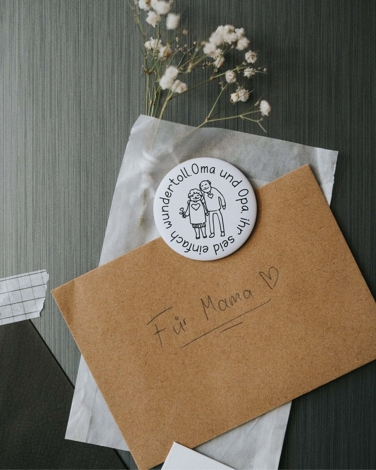 Magnete mit Spruch oder Motiv Oma und Opa · groß in schwarz weiss