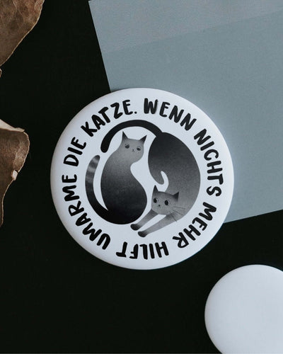 Magnete mit Spruch oder Motiv Umarme die Katze · groß in schwarz weiss