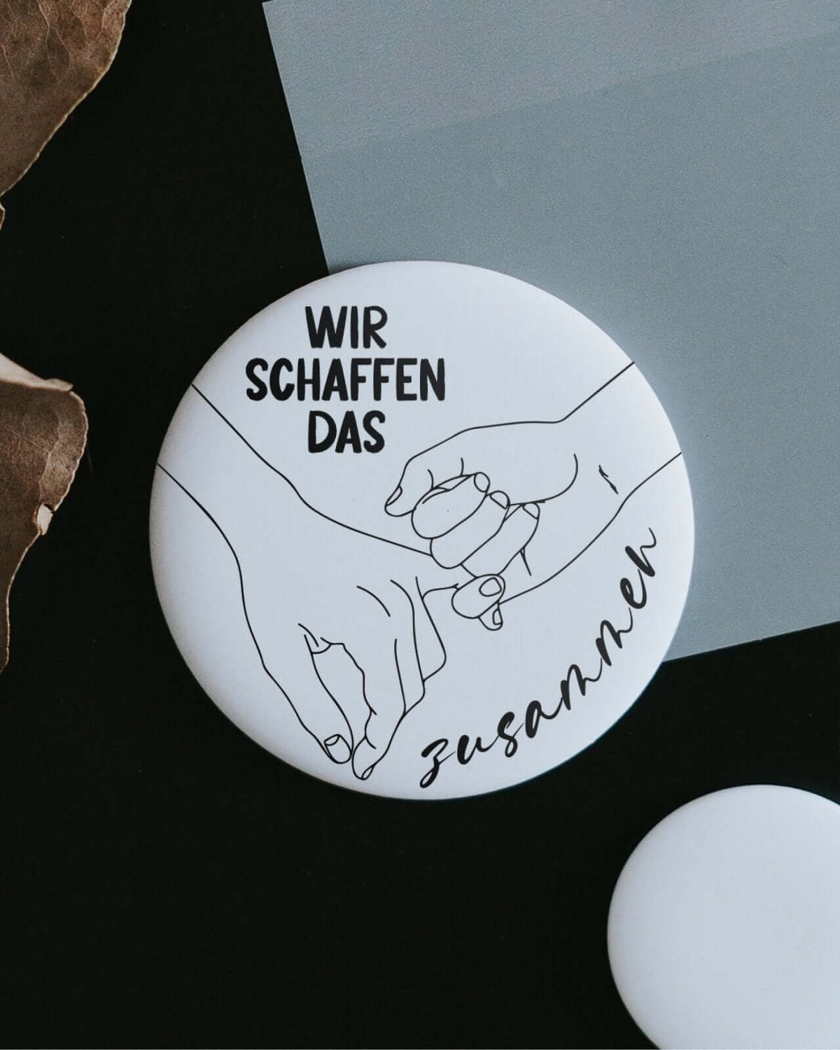 Magnete mit Spruch oder Motiv Wir schaffen das · groß in schwarz weiss