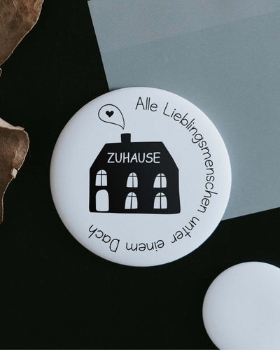 Magnete mit Spruch oder Motiv Unter einem Dach · groß in schwarz weiss