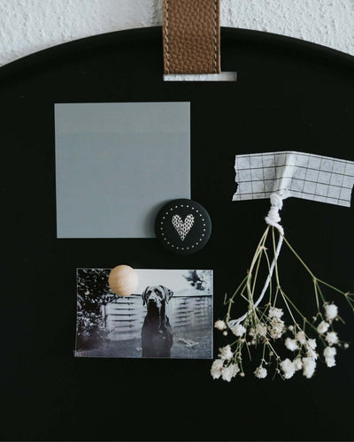 Magnete mit Spruch oder Motiv Herz · klein in schwarz weiss