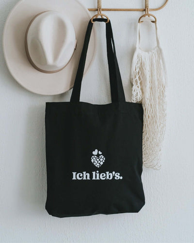 Baumwollbeutel mit Spruch oder Motiv Ich liebs in schwarz weiss