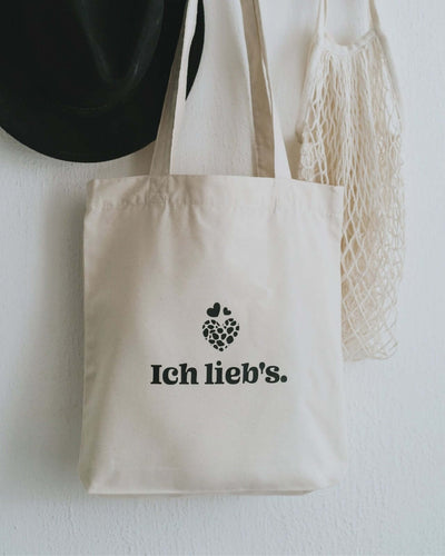Baumwollbeutel mit Spruch oder Motiv Ich liebs in schwarz weiss