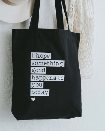 Baumwollbeutel mit Spruch oder Motiv I hope in schwarz weiss
