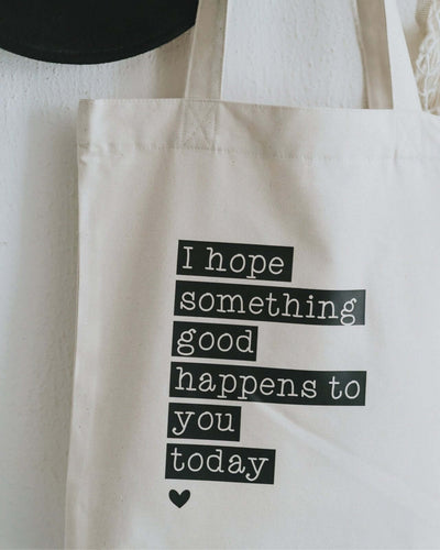 Baumwollbeutel mit Spruch oder Motiv I hope in schwarz weiss
