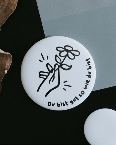 Magnete mit Spruch oder Motiv Du bist gut · groß in schwarz weiss
