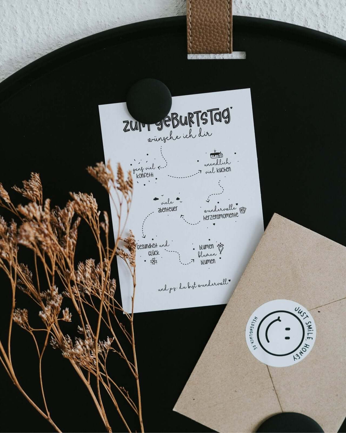 Geschenke zum Geburtstag – Postkarte mit Wunsch-Auswahl & Stil