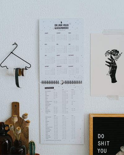 Familienkalender mit Monats-Übersicht und Schulferien 2027