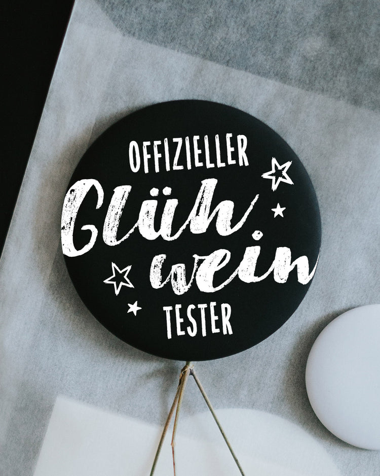 Magnet Offizieller Glühwein Tester – großer Kühlschrankmagnet zur Winterzeit