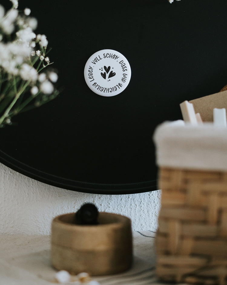 Magnet Voll schön dass wir gleichzeitig leben – großer Kühlschrankmagnet als Geschenk