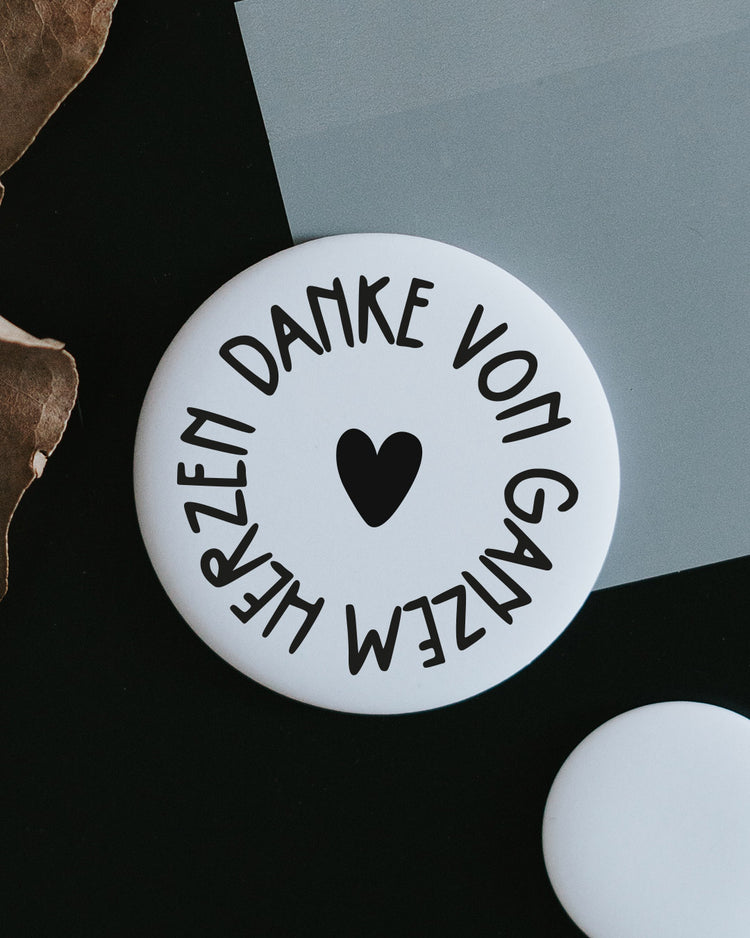 Magnet Danke von ganzem Herzen – großer Kühlschrankmagnet als Dankeschön-Geschenk