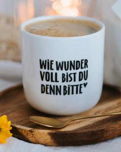 Enthaltener Wie wundervoll Porzellanbecher aus weißem Porzellan mit 0,25 l Füllmenge