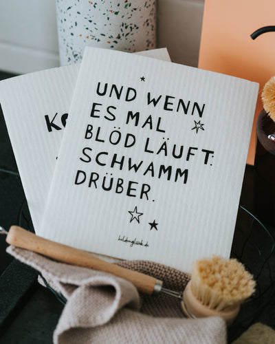 Beide Motive im Korb – waschbar bis 90 °C.