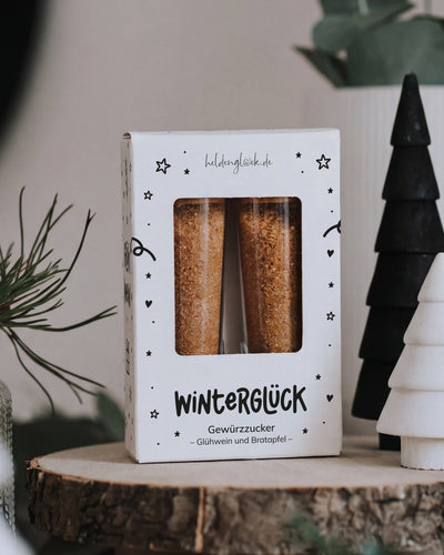 Heldenglück Gewürzzuckerset mit zwei Sorten Bratapfel Glühwein Weihnachtsgeschenk