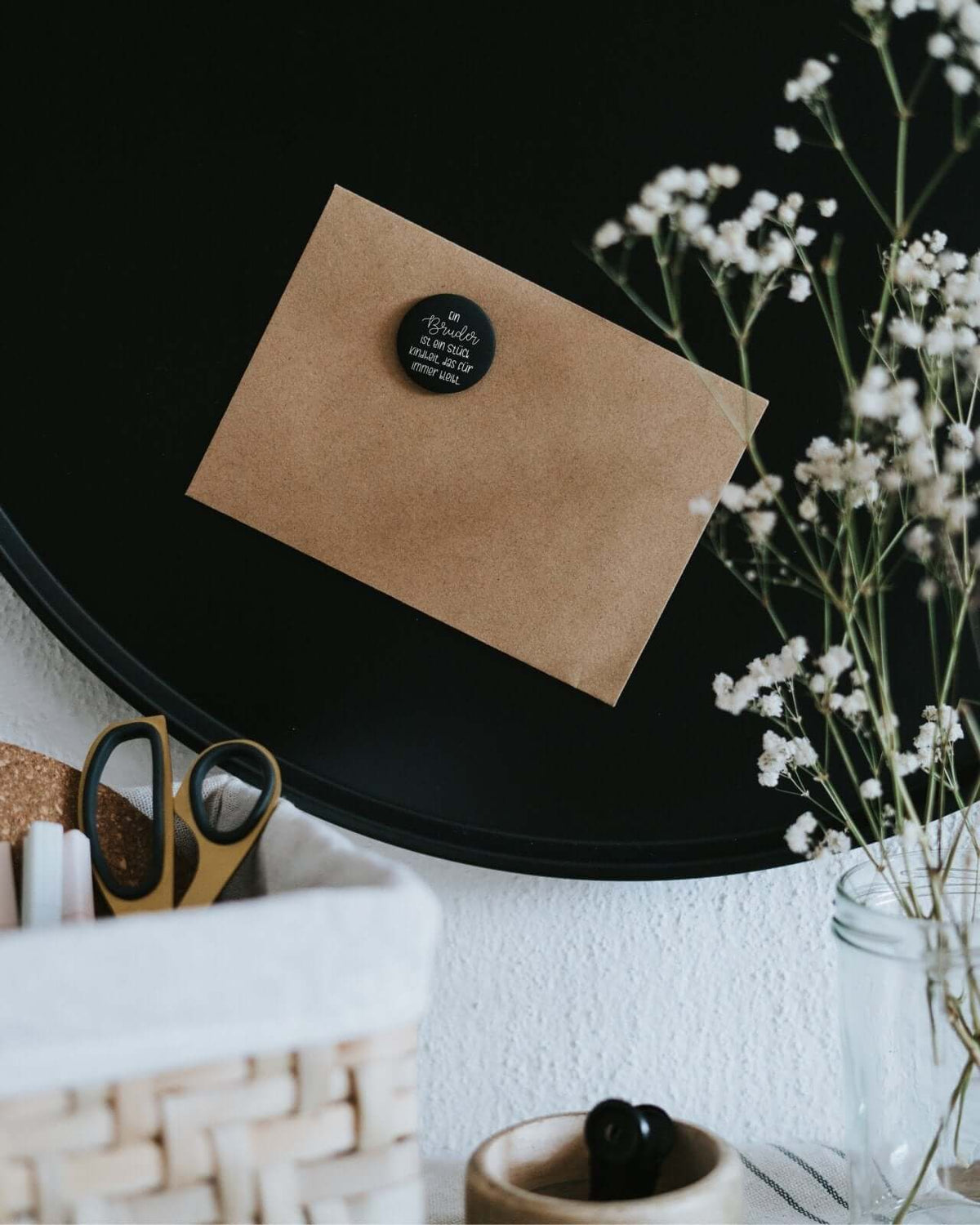 Magnete mit Spruch oder Motiv Ein Bruder · klein in schwarz weiss