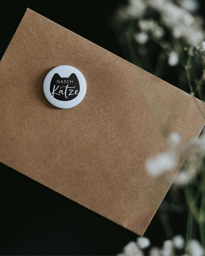 Magnete mit Spruch oder Motiv Naschkatze · klein in schwarz weiss