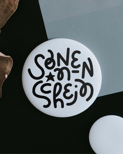 Magnete mit Spruch oder Motiv Sonnenschein · klein in schwarz weiss