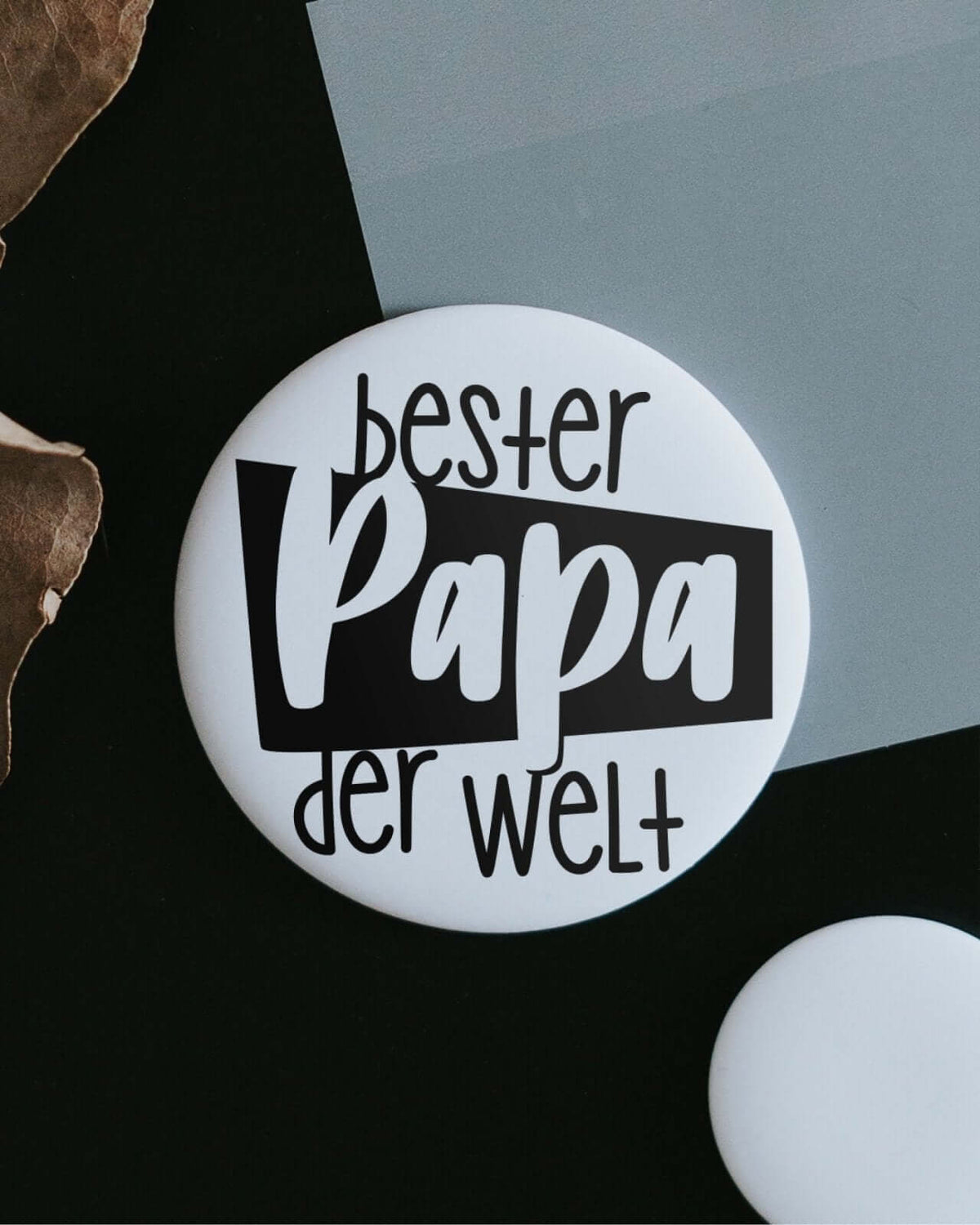 Magnete mit Spruch oder Motiv Bester Papa · klein in schwarz weiss