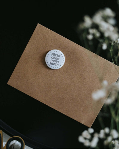 Magnete mit Spruch oder Motiv Mein Team · klein in schwarz weiss