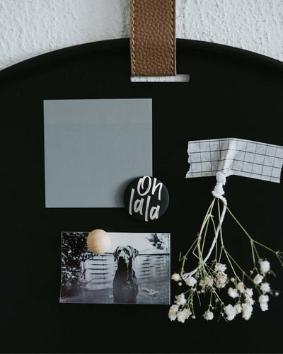 Magnete mit Spruch oder Motiv Ohlala · klein in schwarz weiss
