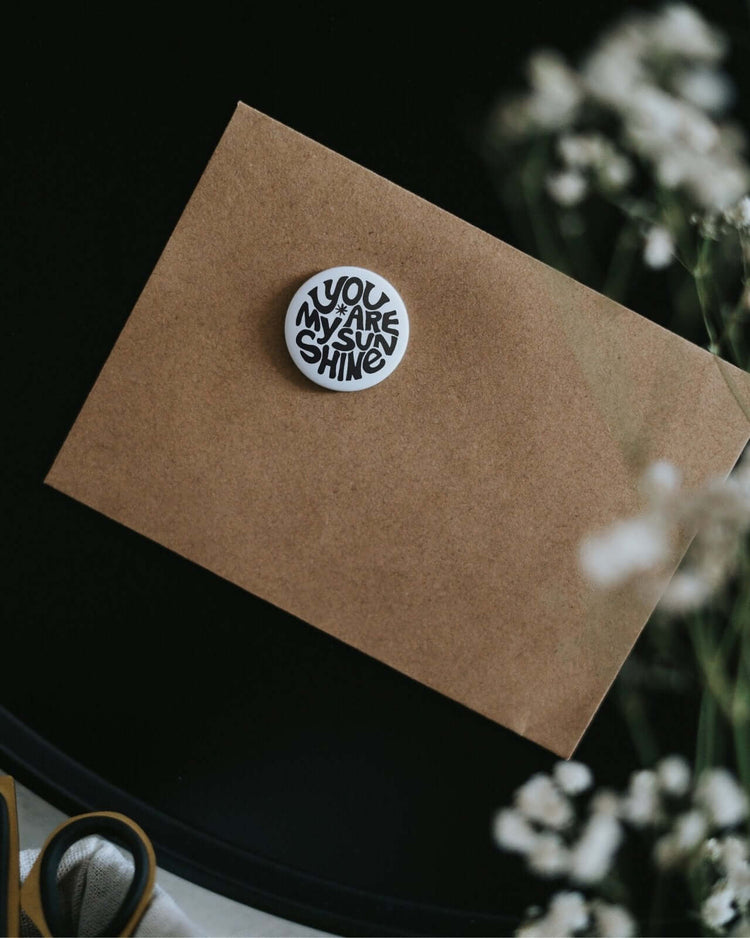 Magnete mit Spruch oder Motiv My sunshine · klein in schwarz weiss