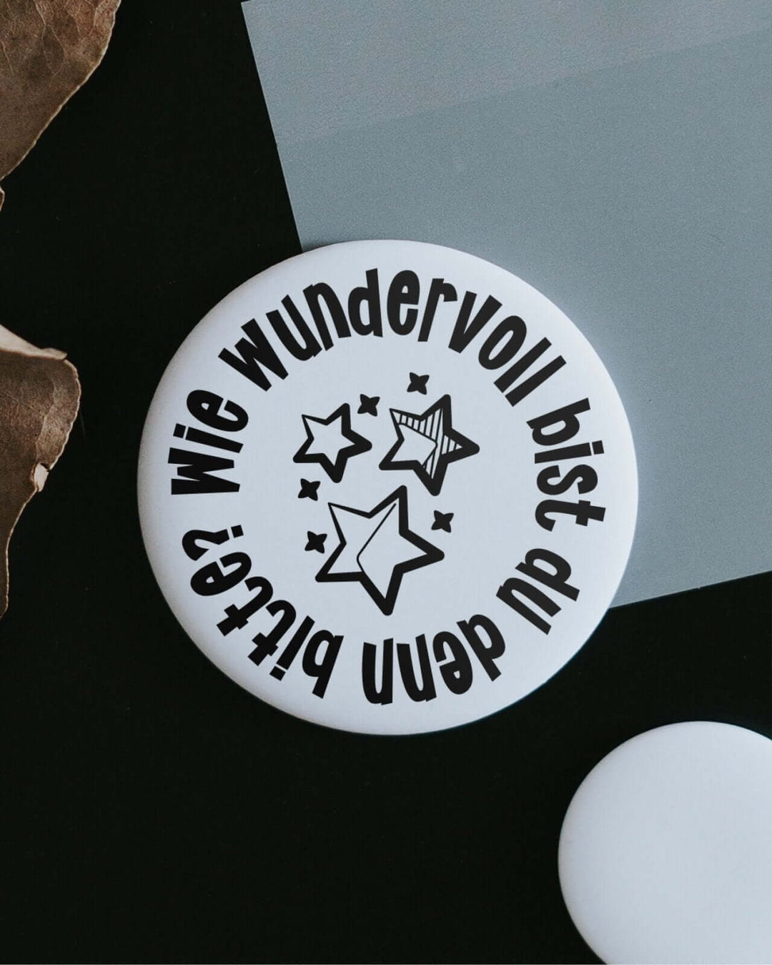 Magnete mit Spruch oder Motiv Du bist wundervoll · klein in schwarz weiss