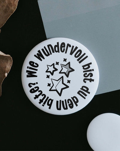 Magnete mit Spruch oder Motiv Du bist wundervoll · klein in schwarz weiss