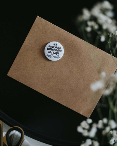 Magnete mit Spruch oder Motiv Ich sage vielleicht · klein in schwarz weiss