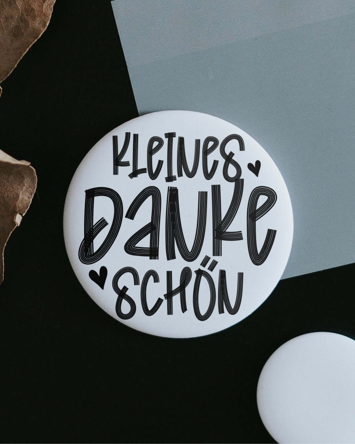 Magnete mit Spruch oder Motiv Kleines Dankeschön · klein in schwarz weiss