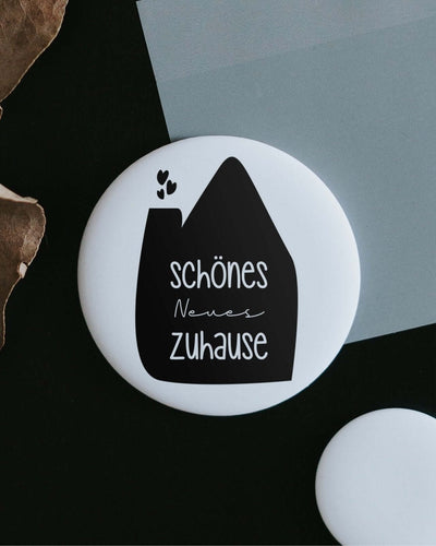 Magnete mit Spruch oder Motiv Schönes Zuhause · klein in schwarz weiss