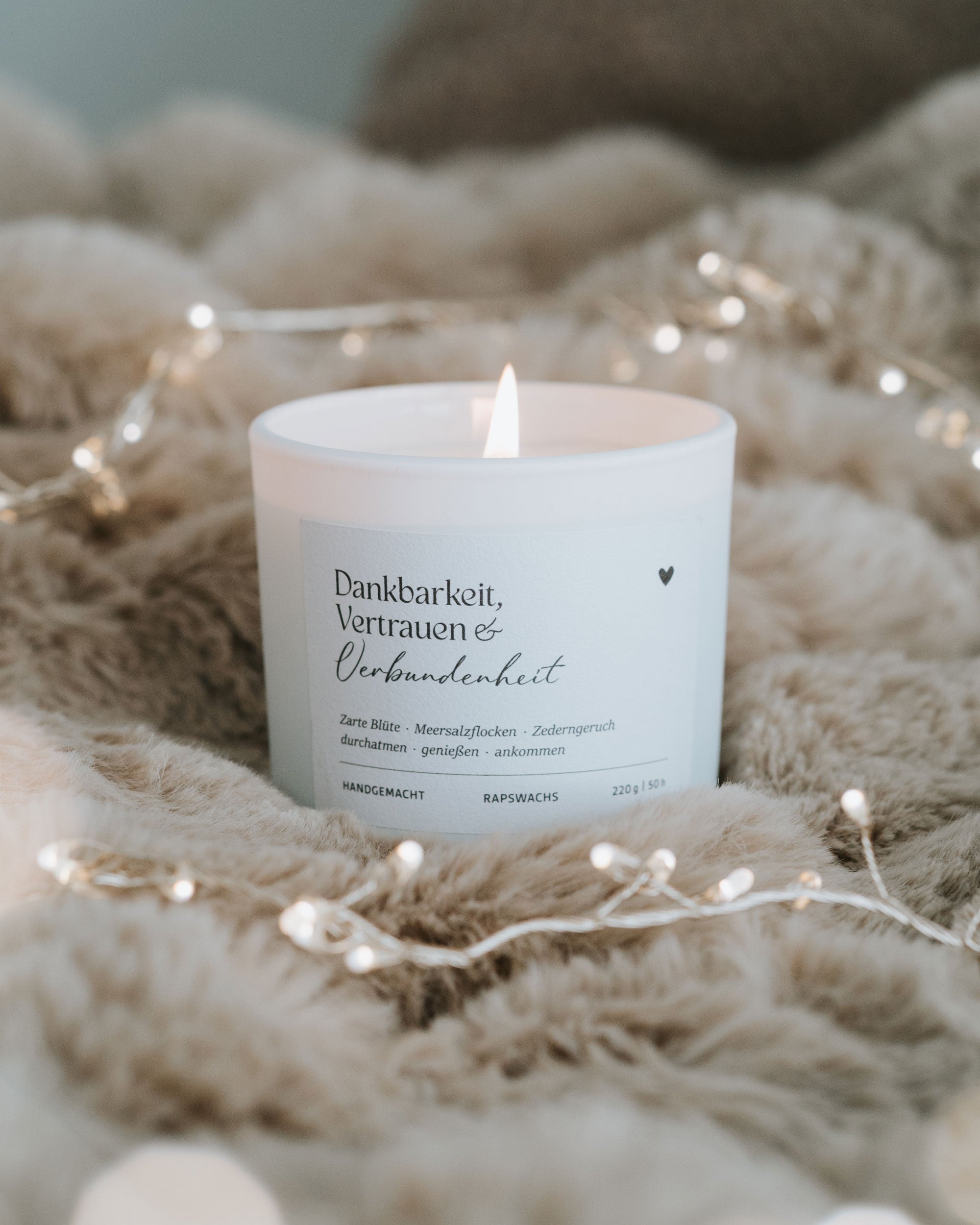 Duftkerze Dankbarkeit, Vertrauen & Verbundenheit – ein Licht für Nähe, Ruhe und echte Herzensmomente