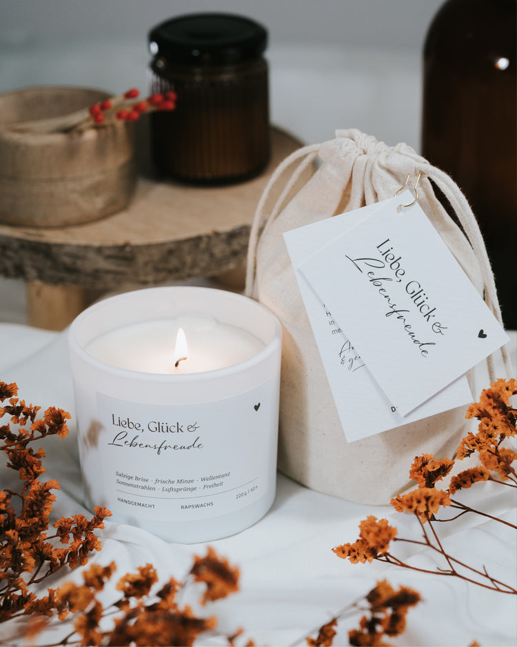 Duftkerze mit Wellentanz und frischer Brise – inspiriert von Strandmomenten und Leichtigkeit