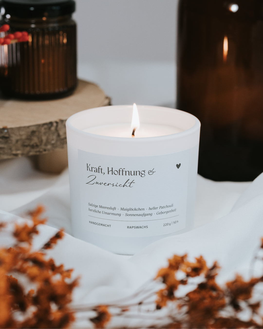 Duftkerze „Kraft, Hoffnung & Zuversicht“ – frischer Meeresduft für neue Energie