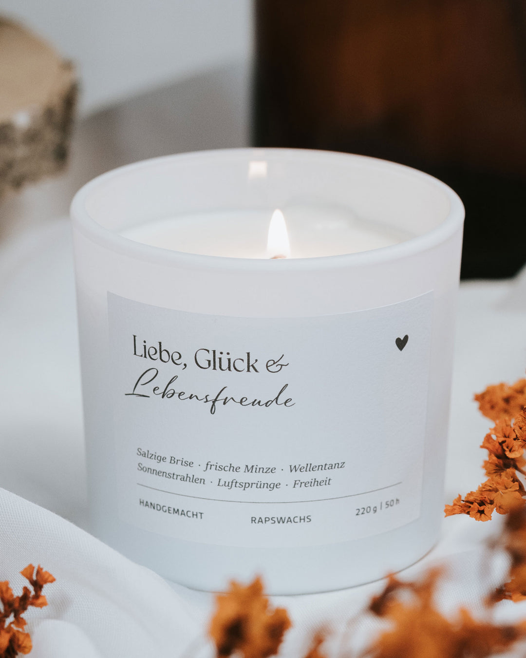 Duftkerze „Liebe, Glück & Lebensfreude“ – sommerlich-frischer Duft voller Leichtigkeit