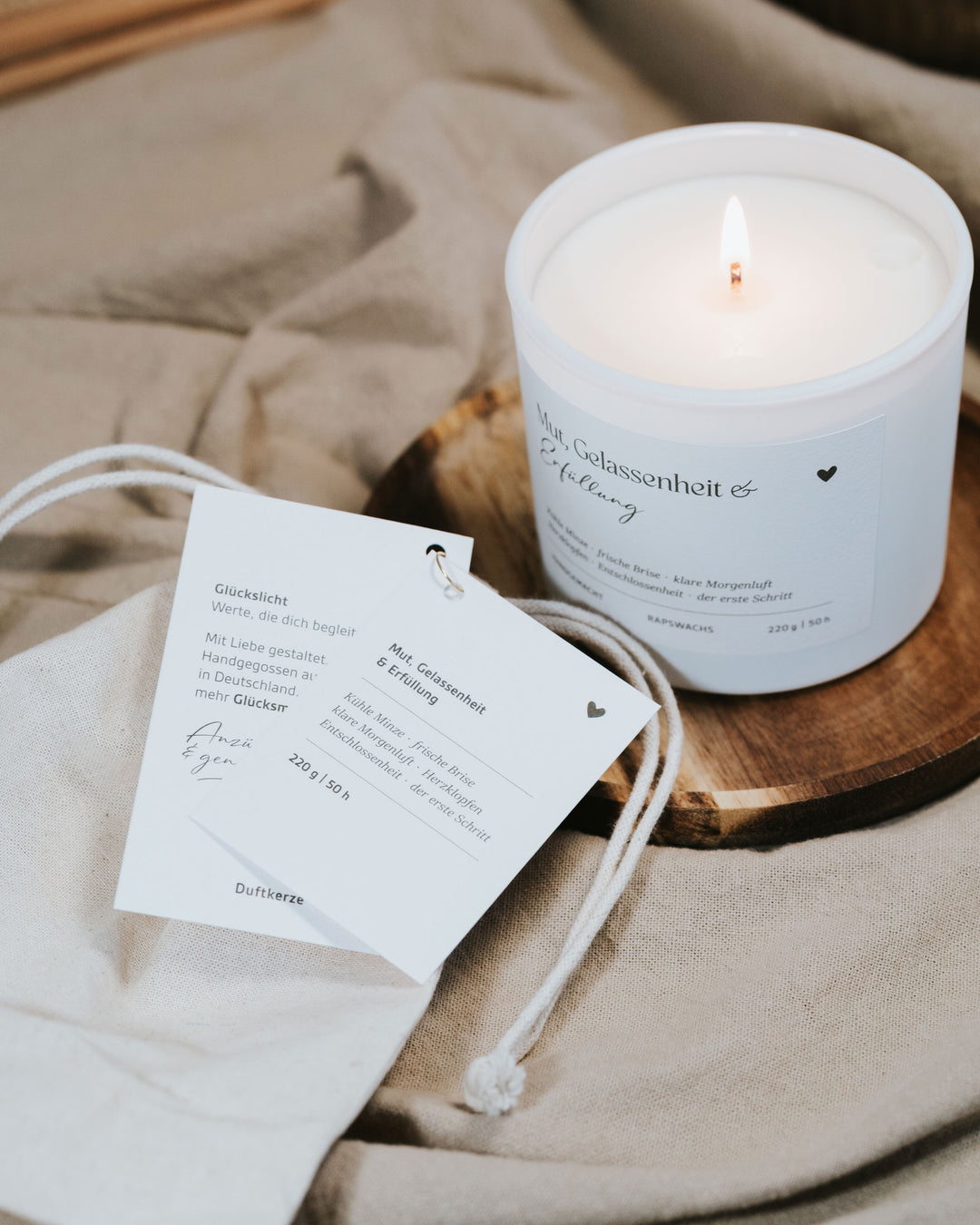 Duftkerze für Mut und Neubeginn – handgegossen, vegan und mit Duft nach kühler Minze und Morgenluft
