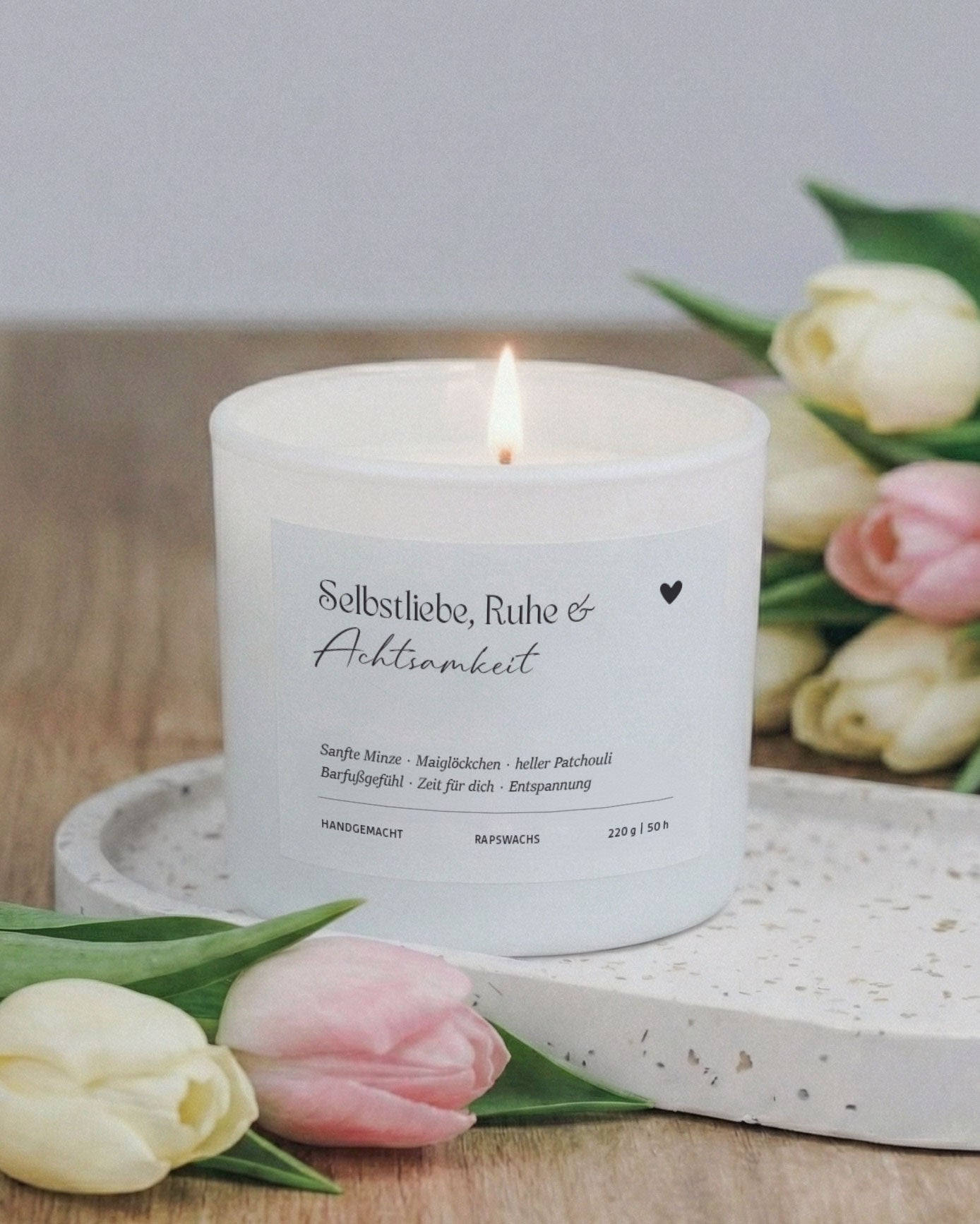 Handgemachte Duftkerze aus Rapswachs – schenkt Ruhe, Wärme und Selbstfürsorge
