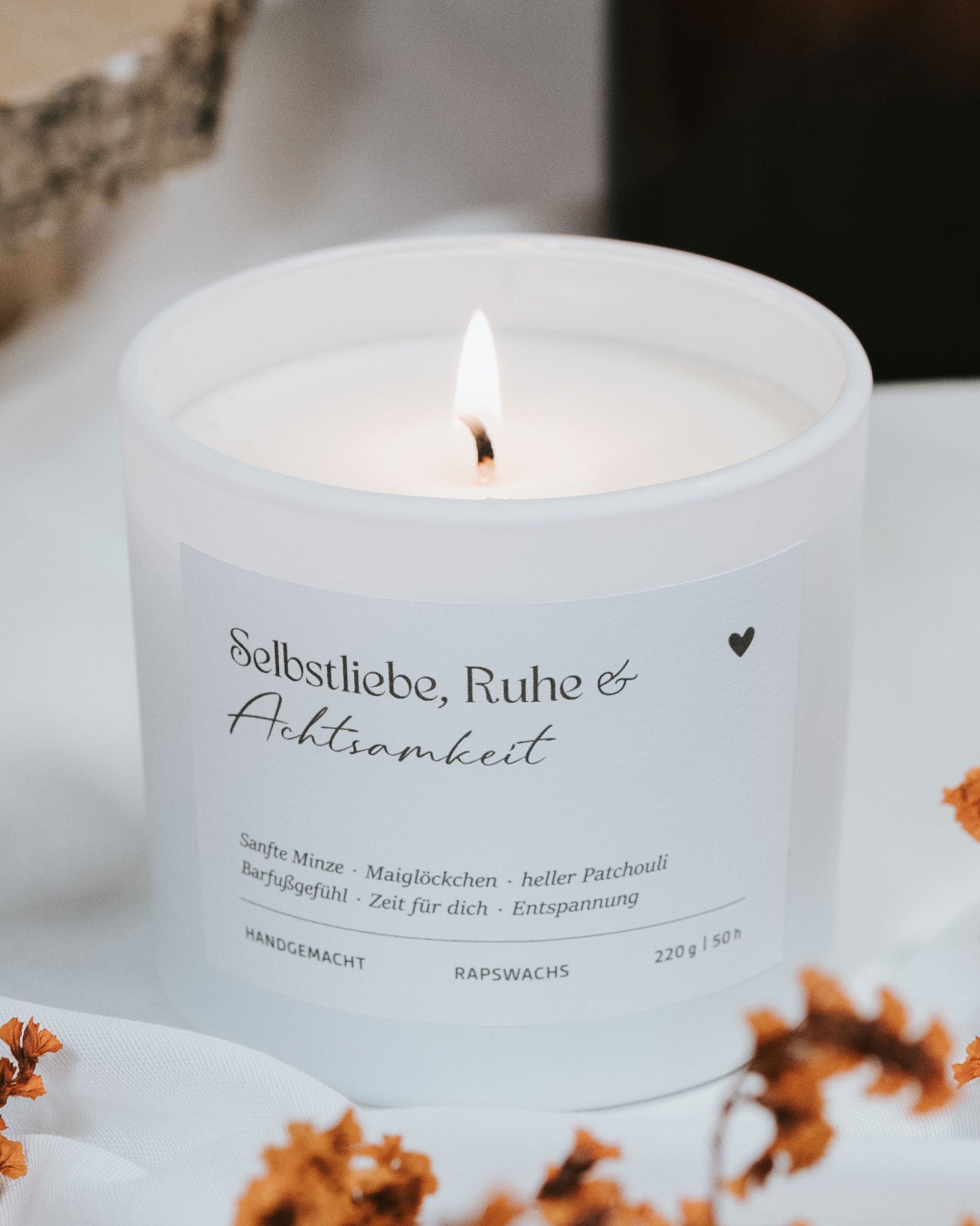 Duftkerze „Selbstliebe, Ruhe & Achtsamkeit“ – sanfter Duft für innere Balance und Entspannung