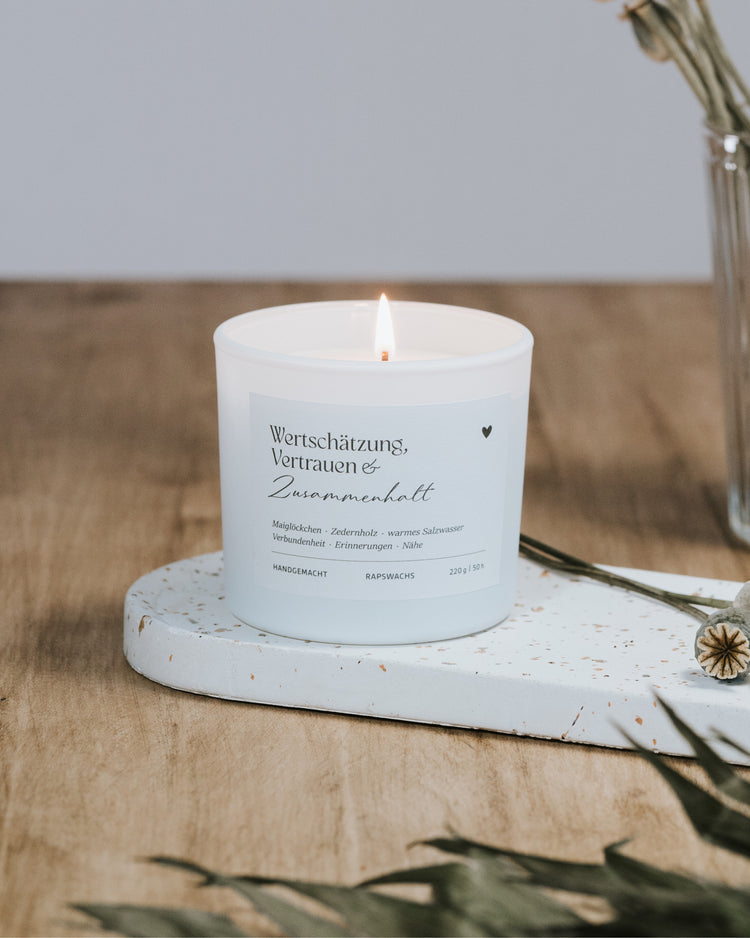 Duftkerze mit sanfter Wärme – perfektes Geschenk für Herzensmenschen