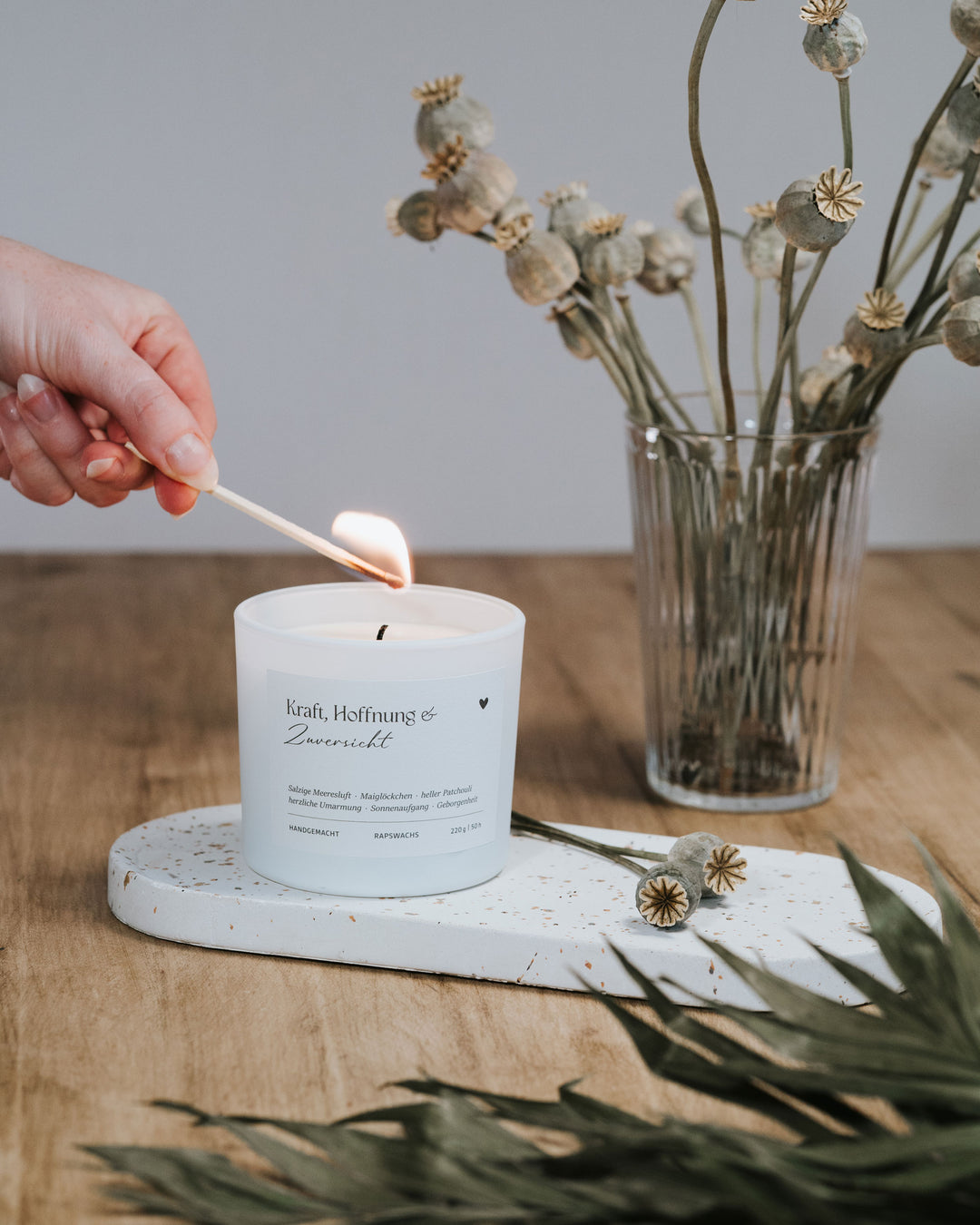 Duftkerze mit salziger Meeresbrise – schenkt Zuversicht, Leichtigkeit und positive Energie