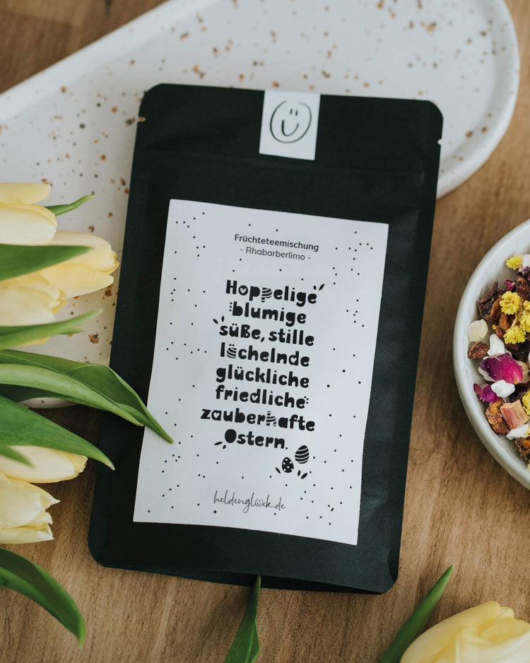 Früchtetee zu Ostern – spritziger Glücksmoment mit herzlichen Wünschen