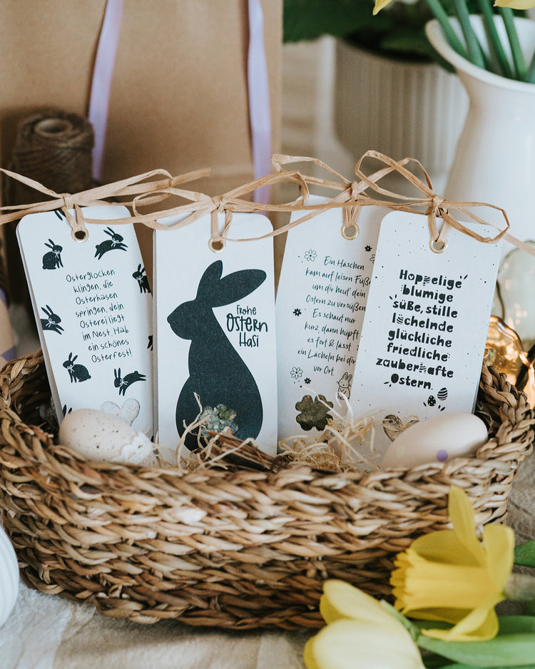 Heldenglück Geschenkanhänger zu Ostern mit Häschenmotiv und liebevoller Botschaft
