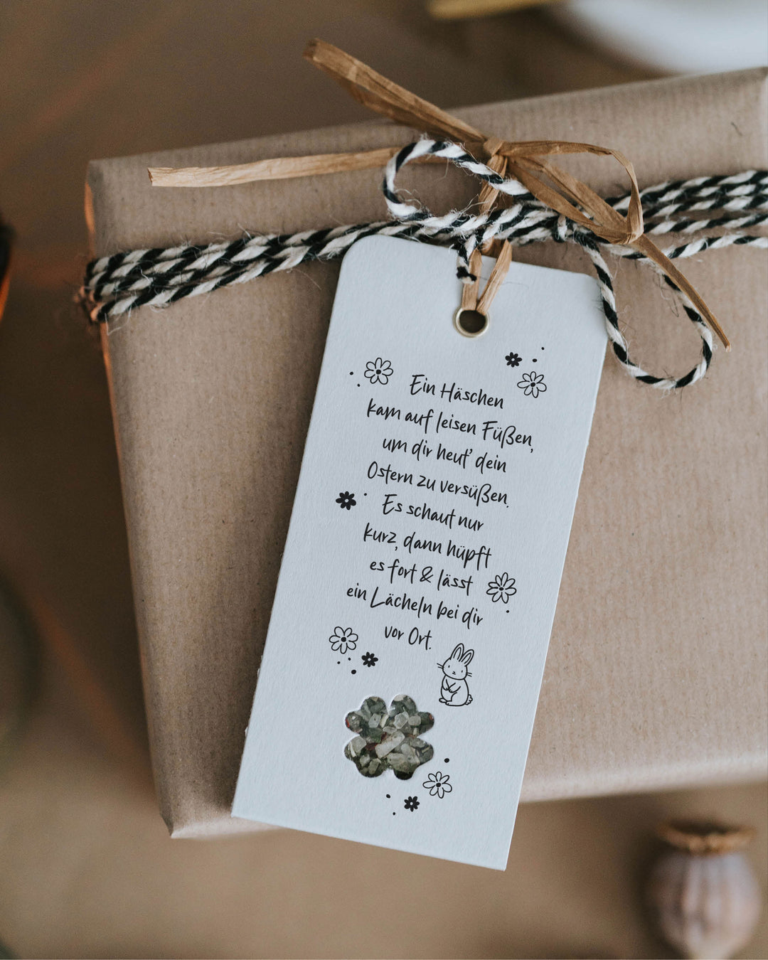 Emotionaler Osteranhänger mit Salzfüllung und zartem Frühlingsspruch