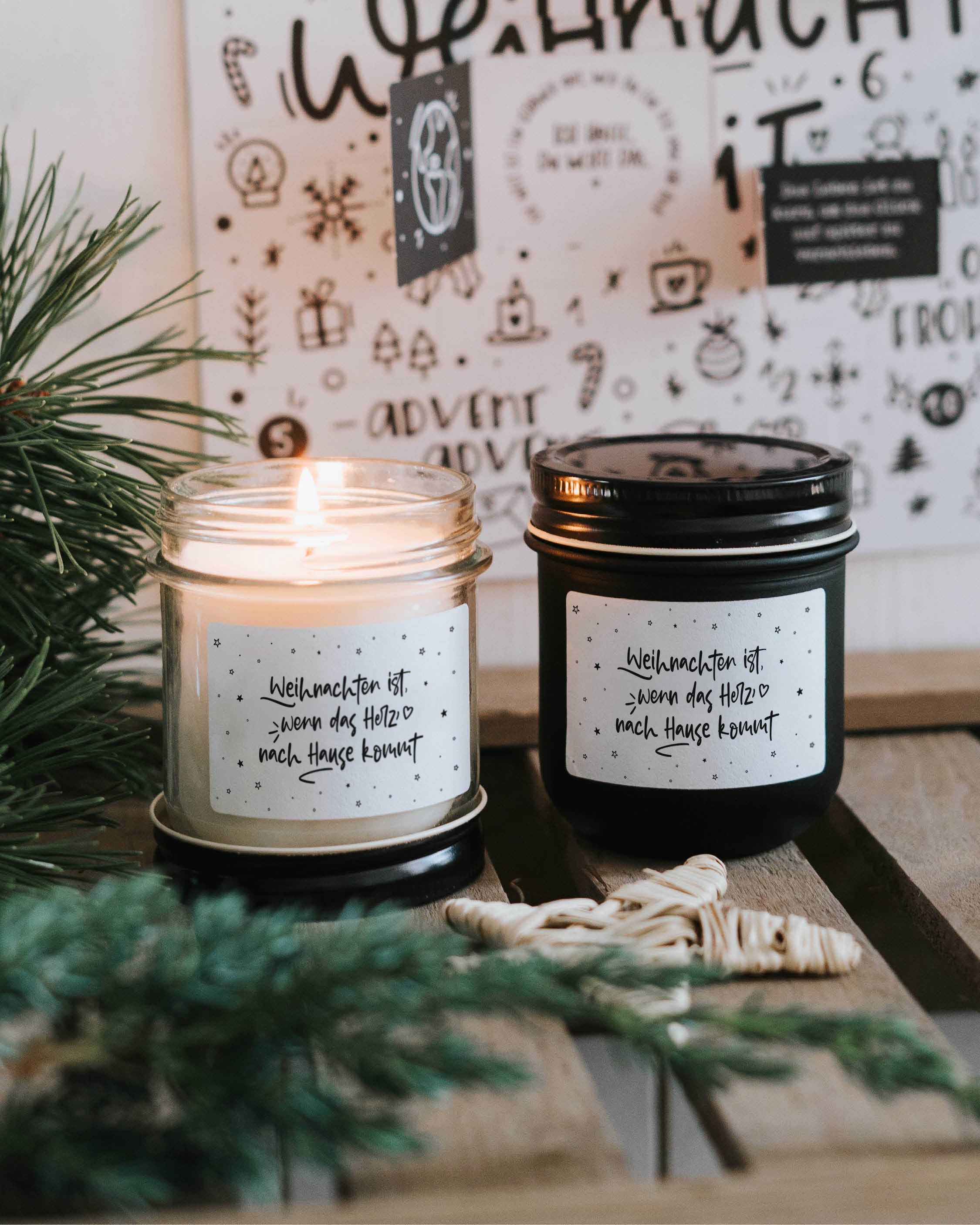 Ideales Geschenk zur Weihnachtszeit – Designkerze mit emotionaler Botschaft.